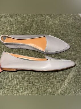 New J. Crew Edie Leather Loafers Gray 9.5